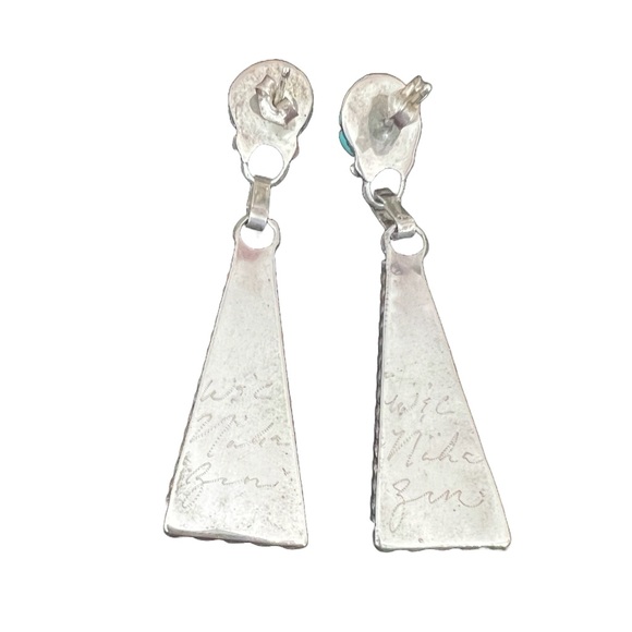 Wilton & Carol Niiha Zuni Navajo Earrings and Necklace Set - signed - Picture 8 of 8